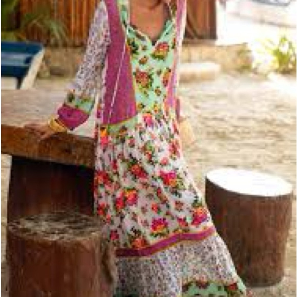 Vibrant Floral Maxi Dress with Purple Accents
